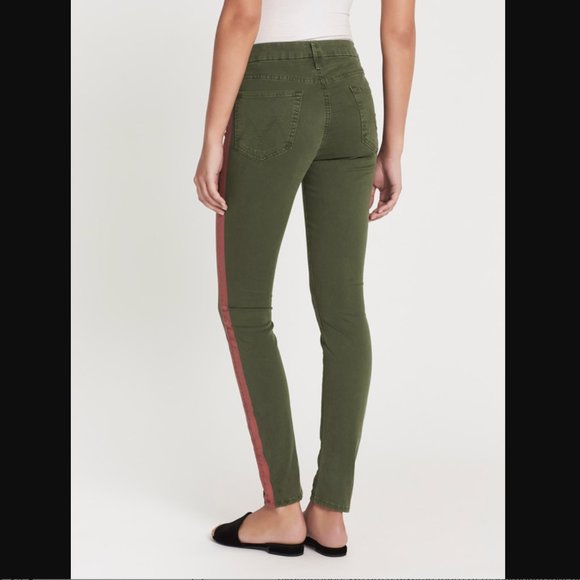 MOTHER Denim The Looker Killing Fatigue w. Red Stripe Skinny Jeans womens 30 - Picture 7 of 17